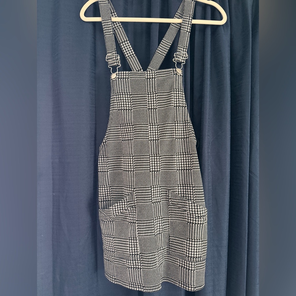 SO Black and White Plaid Mini Dress